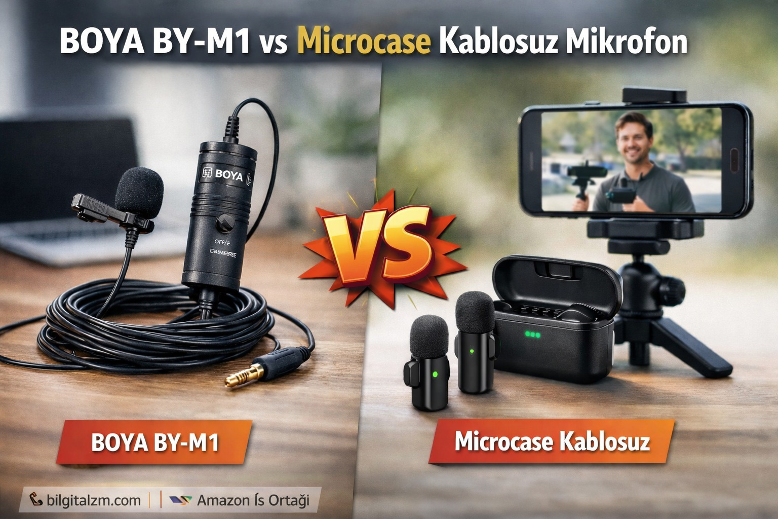 BOYA BY-M1 vs Microcase Kablosuz Yaka Mikrofonu – En İyi Yaka Mikrofonu Hangisi? (2026 Güncel Rehber)