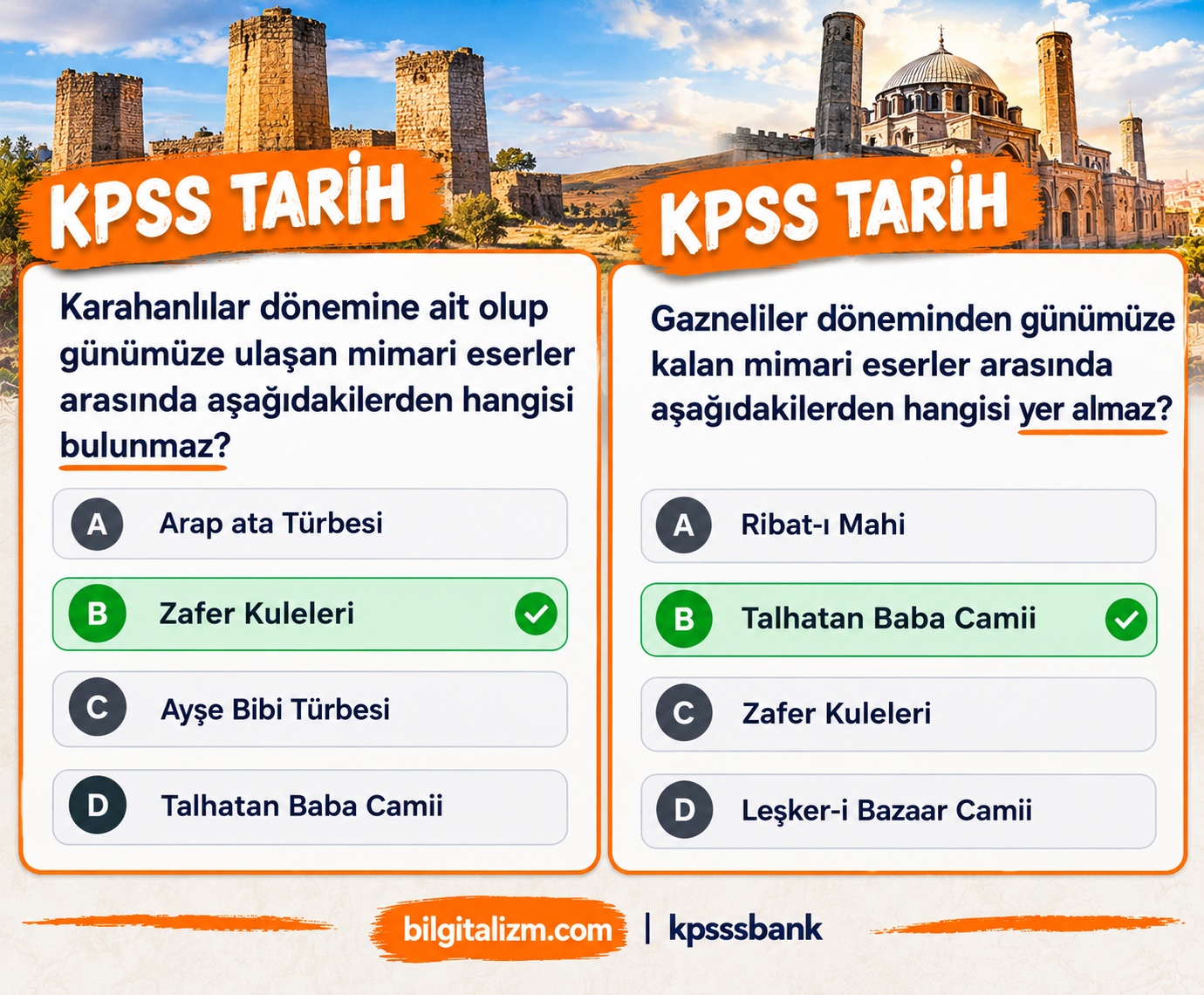 KPSS Tarih: İlk Türk-İslam Devletleri Mimari Eserleri ve Soru Analizi
