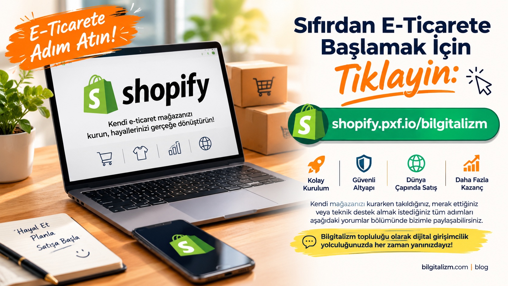 • Sıfırdan E-Ticaret Nasıl Yapılır? Shopify ile İnternetten Dolar Kazanma Rehberi